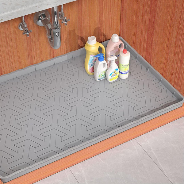 Under-Sink Waterproof Mat – 34″×22″ Non-Slip Cabinet Liner & Leak Protector