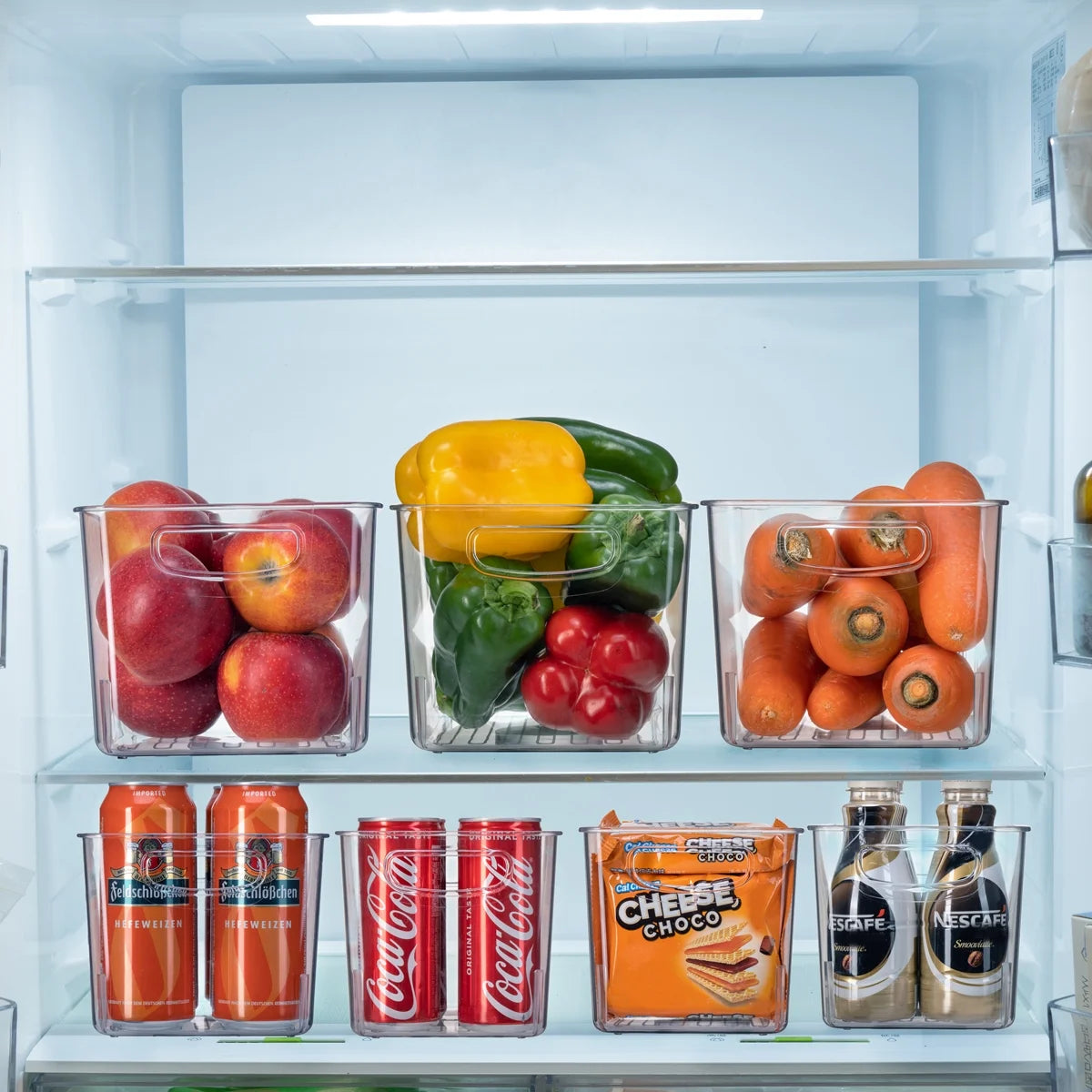 Set of 8 Clear Pantry Organizer Bins Plastic Refrigerator Organizer Bins,Bpa Free