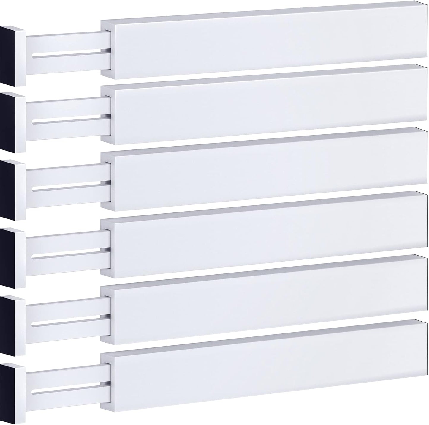 Bamboo Drawer Dividers (6-Pack), Expandable 17–21.5” – Spring-Loaded, Non-Slip Ends