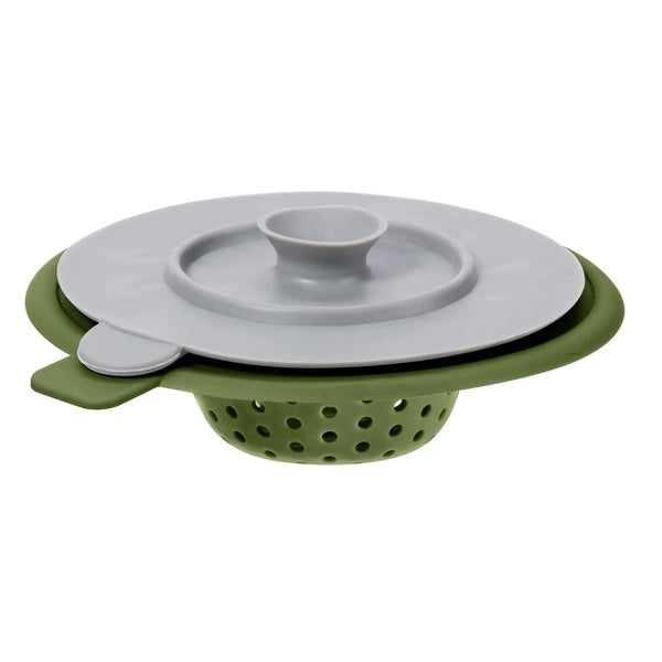 Silicone Sink Strainer & Stopper Set – 2-in-1 Kitchen Drain Strainer & Plug (4.6 in, Grey)