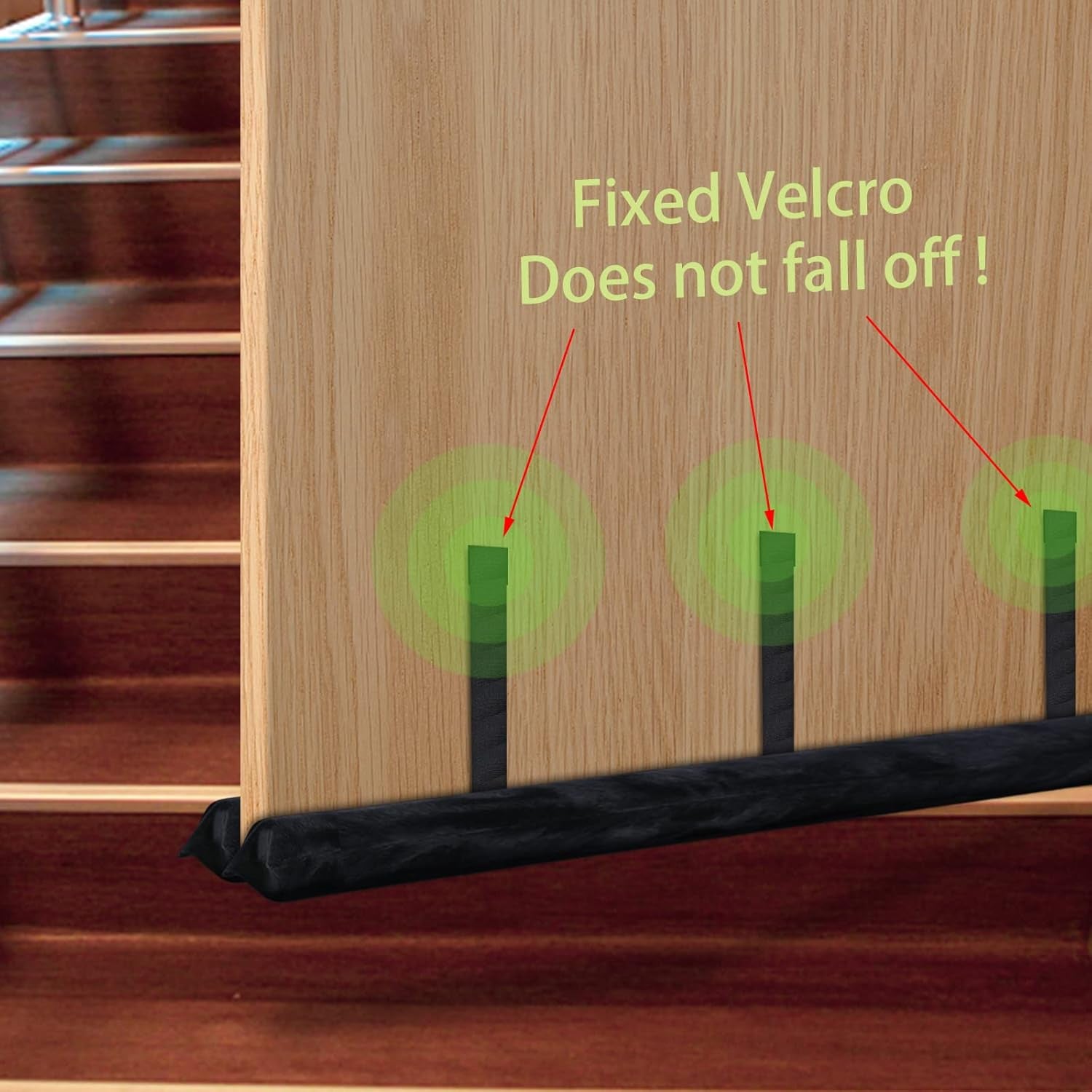 under Door Draft Stopper Adjustable Double Draft Noise Air Blocker Sweep for Sound Dust Proof Gap 2" Foam Seal(Black)