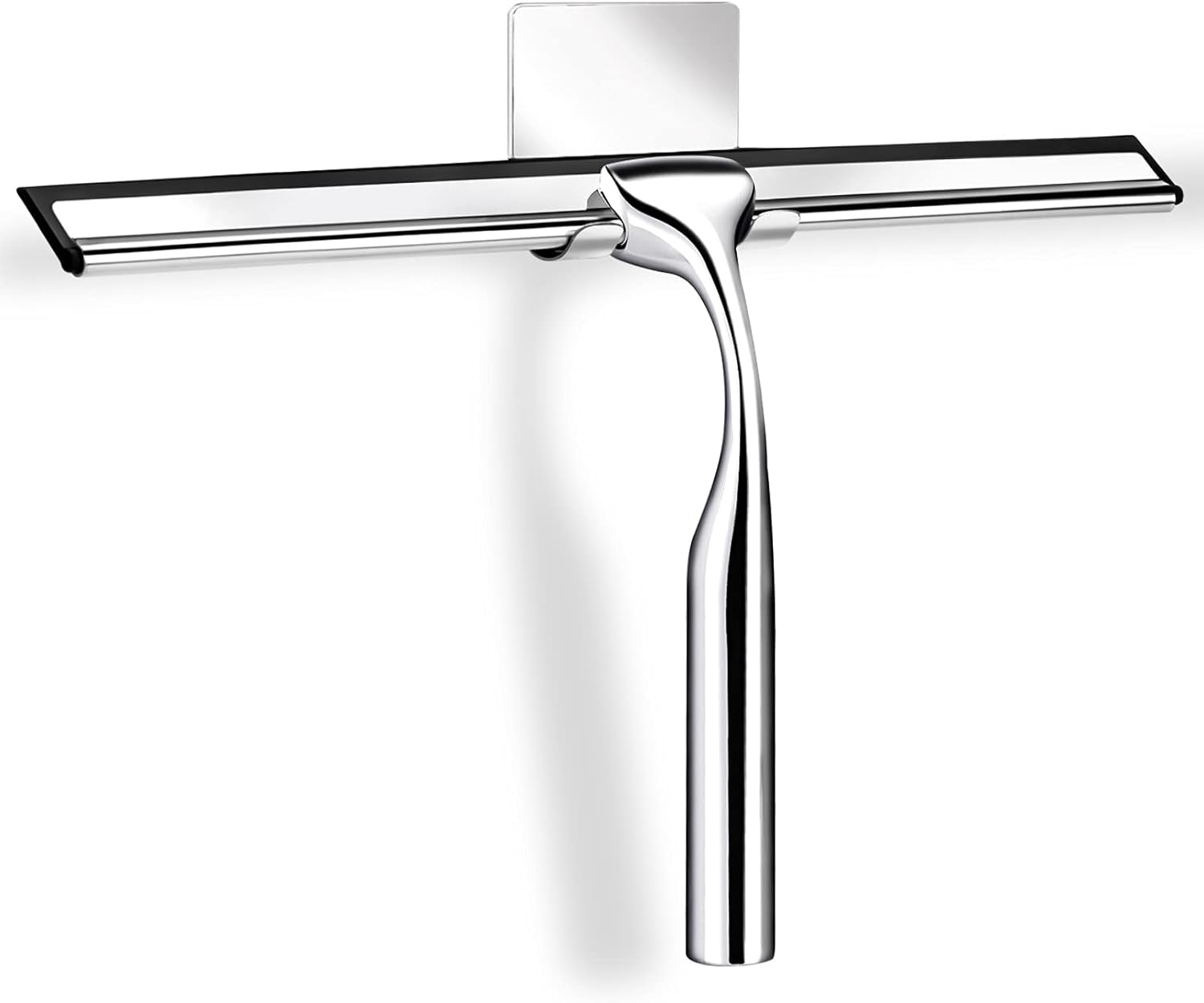 Premium 12-Inch Stainless Steel Shower Squeegee – Streak-Free Glass & Mirror Cleaner with Hook