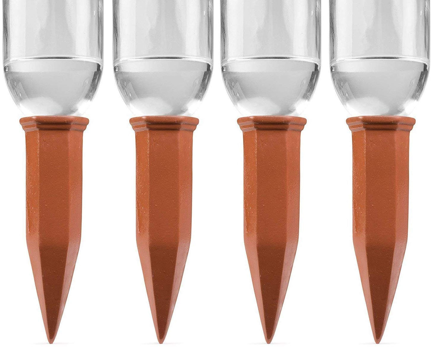 Terracotta Self-Watering Plant Stakes (4-Pack) – Automatic Watering Spikes for Indoor & Outdoor Plants