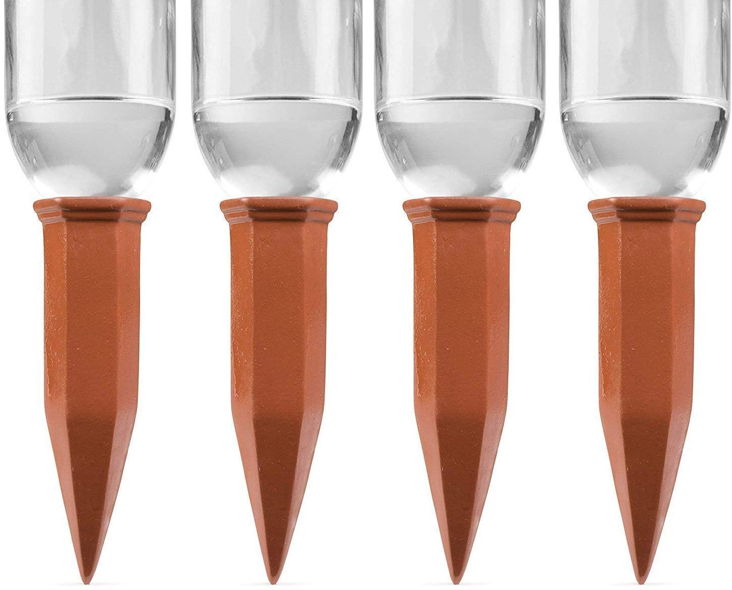 Terracotta Self-Watering Plant Stakes (4-Pack) – Automatic Watering Spikes for Indoor & Outdoor Plants