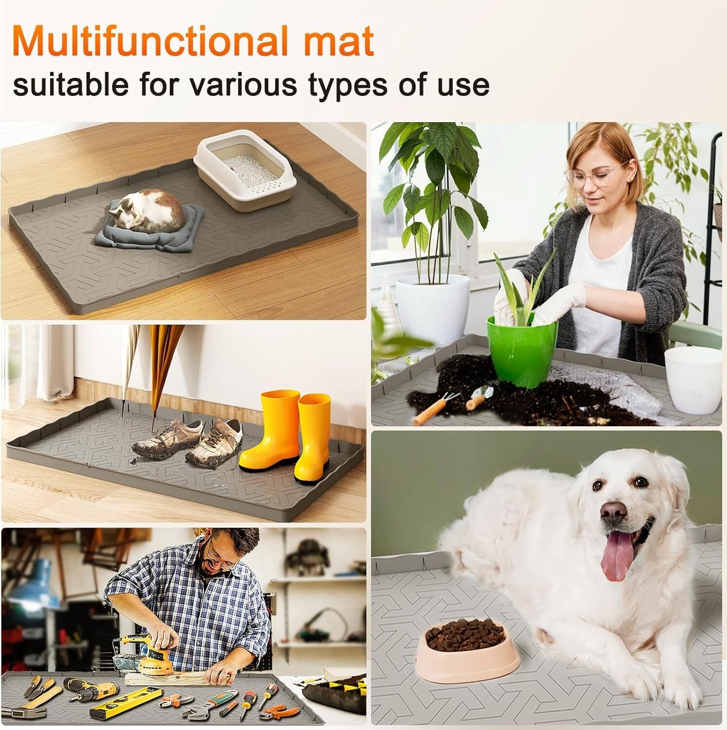 Under-Sink Waterproof Mat – 34″×22″ Non-Slip Cabinet Liner & Leak Protector